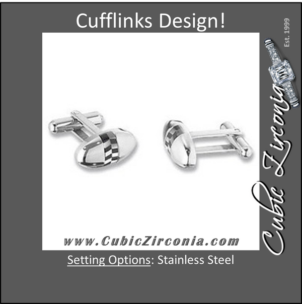 Men’s Cufflinks- Stainless Steel Oval with Multi Color Abalone Setting