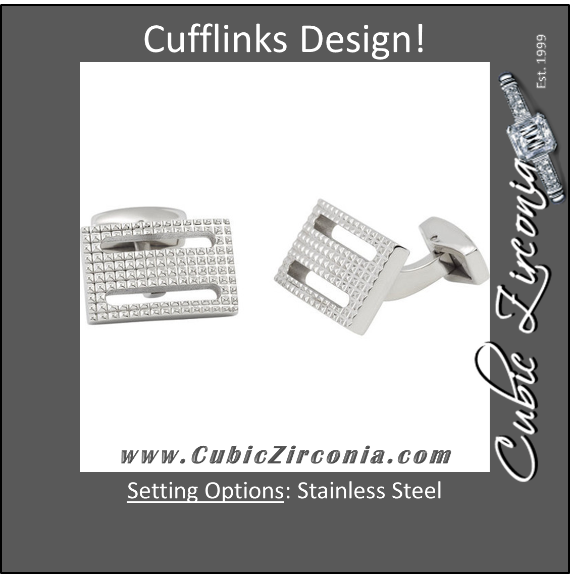 Men’s Cufflinks- Stainless Steel "Aluminum Toolbox" Inspired