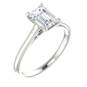 Cubic Zirconia Engagement Ring- The Madelyn (Customizable Radiant Cut Solitaire with Infinity Trellis Decoration)