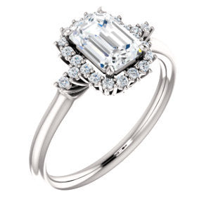 Cubic Zirconia Engagement Ring- The Amy Kiara (Customizable Radiant Cut)