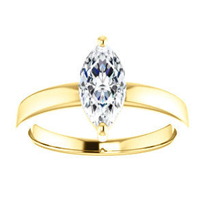 Cubic Zirconia Engagement Ring- The Myaka (Customizable Marquise Cut Solitaire with Medium Band)