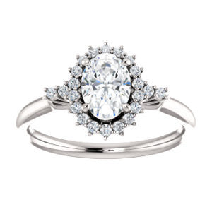 Cubic Zirconia Engagement Ring- The Amy Kiara (Customizable Oval Cut)