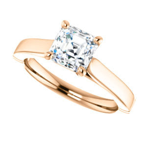 CZ Wedding Set, featuring The Kaela engagement ring (Customizable Asscher Cut Solitaire with Stackable Band)