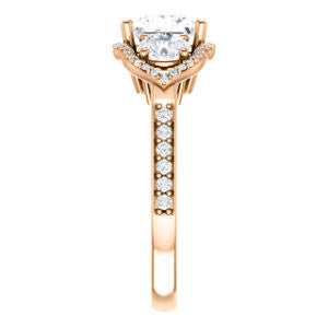 Cubic Zirconia Engagement Ring- The Hadley (Customizable Princess Cut 3-stone Design Enhanced By Halo and Pavé)