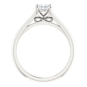 Cubic Zirconia Engagement Ring- The Madelyn (Customizable Oval Cut Solitaire with Infinity Trellis Decoration)