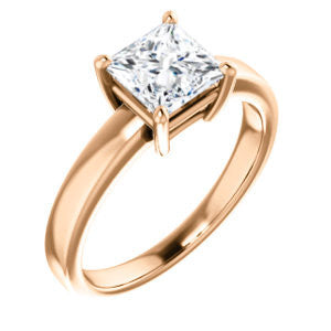 Cubic Zirconia Engagement Ring- The Myaka (Customizable Princess Cut Solitaire with Medium Band)