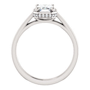 Cubic Zirconia Engagement Ring- The Juana (Customizable Cathedral-raised Radiant Cut Design with Halo Accents and Under-Halo Style)