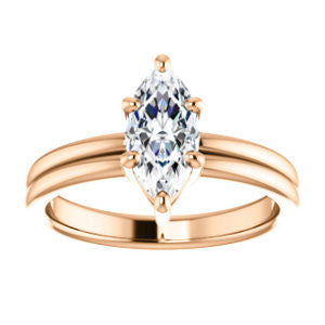 CZ Wedding Set, featuring The Marnie engagement ring (Customizable Marquise Cut Solitaire with Grooved Band)