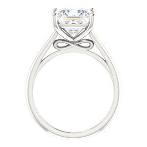 Cubic Zirconia Engagement Ring- The Madelyn (Customizable Princess Cut Solitaire with Infinity Trellis Decoration)