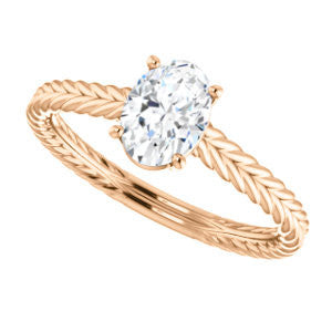 CZ Wedding Set, featuring The Florence engagement ring (Customizable Cathedral-set Oval Cut Solitaire with Vintage Braided Metal Band)