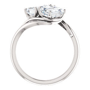 Cubic Zirconia Engagement Ring- The Yuli (Customizable 2-stone Radiant Cut Design with Artisan Bypass Split Band)