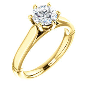 Cubic Zirconia Engagement Ring- The Kaela (Customizable Round Cut Solitaire with Stackable Band)