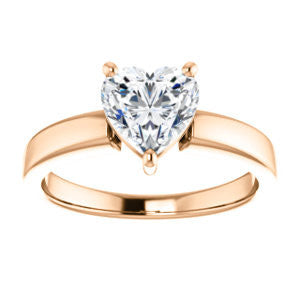 CZ Wedding Set, featuring The Myaka engagement ring (Customizable Heart Cut Solitaire with Medium Band)