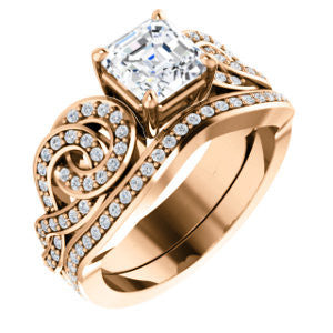 Cubic Zirconia Engagement Ring- The Myra (Customizable Asscher Cut Split-Band Knots)