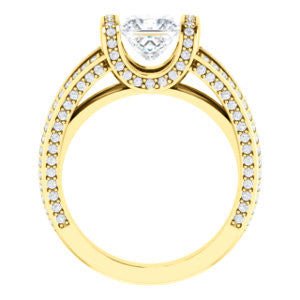 CZ Wedding Set, featuring The Scarlett engagement ring (Princess Cut with Prong-Accented Bar Basket and Split Pavé Band)