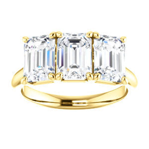 Cubic Zirconia Engagement Ring- The Londyn (Customizable Triple Radiant Cut 3-stone Style)