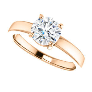 CZ Wedding Set, featuring The Myaka engagement ring (Customizable Round Cut Solitaire with Medium Band)