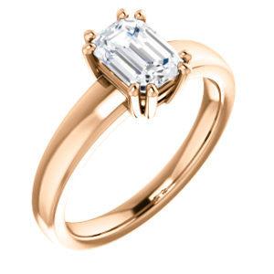 Cubic Zirconia Engagement Ring- The Reba (Customizable 8-pronged Radiant Cut Solitaire with Wide Band)