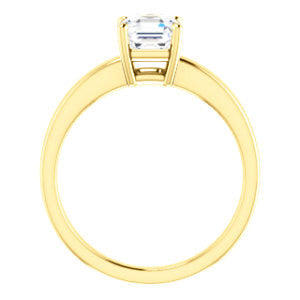 CZ Wedding Set, featuring The Myaka engagement ring (Customizable Asscher Cut Solitaire with Medium Band)