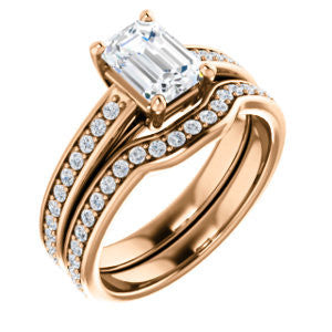 Cubic Zirconia Engagement Ring- The Samantha (Customizable Radiant and Cathedral Channel/Prong Band)