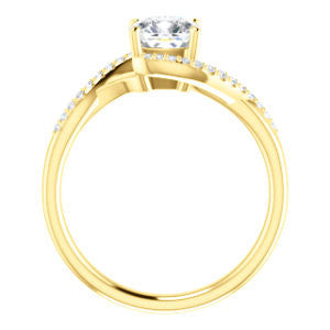 Cubic Zirconia Engagement Ring- The Nikita (Customizable Cushion Cut Bypass Split-Band Style with Micropavé Band Accents)