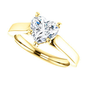 Cubic Zirconia Engagement Ring- The Kaela (Customizable Heart Cut Solitaire with Stackable Band)