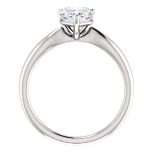 Cubic Zirconia Engagement Ring- The Nyah (Customizable Heart Cut Solitaire with Tapered Bevel Band)