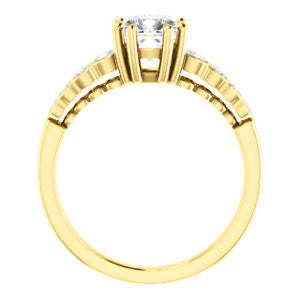 Cubic Zirconia Engagement Ring- The Jhenny (Customizable Cushion Cut 9-Stone Design with Round Bezel Accents)