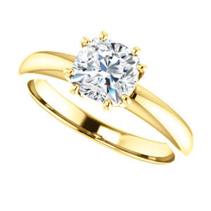 Cubic Zirconia Engagement Ring- The Ziitlaly (Customizable Cushion Cut Solitaire with High Basket)