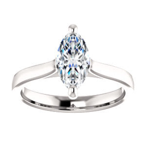 Cubic Zirconia Engagement Ring- The Noemie Jade (Customizable Cathedral-set Marquise Cut Solitaire)