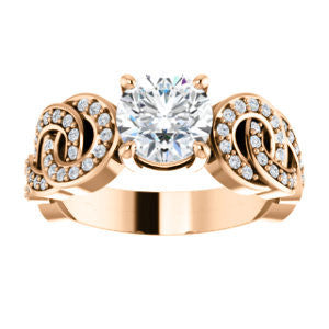Cubic Zirconia Engagement Ring- The Myra (Customizable Round Cut Split-Band Knots)