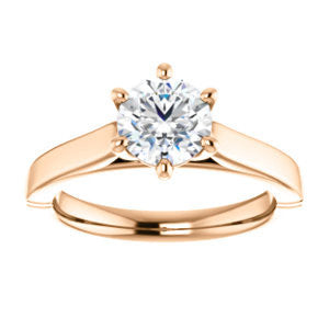 Cubic Zirconia Engagement Ring- The Kaela (Customizable Round Cut Solitaire with Stackable Band)