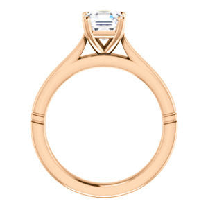 Cubic Zirconia Engagement Ring- The Kaela (Customizable Asscher Cut Solitaire with Stackable Band)