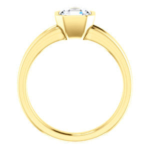 Cubic Zirconia Engagement Ring- The Bernadine (Customizable Bezel-set Asscher Cut with V-Split Band)