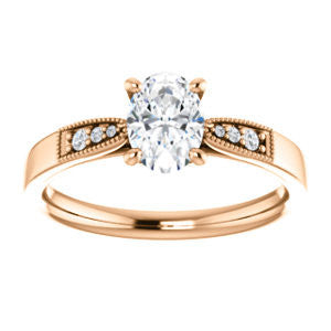 Cubic Zirconia Engagement Ring- The Ruth (Customizable 7-stone Oval Cut Style with Vintage Filigree)