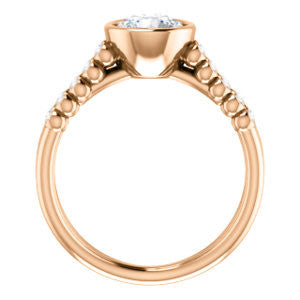 Cubic Zirconia Engagement Ring- The Rafaella (Customizable Bezel-set Round Cut Design with Round Bezel Accented Split Band)
