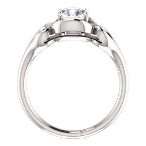 Cubic Zirconia Engagement Ring- The Bentley (Customizable Cushion Cut Solitaire with Wide Tapered Band and Side Engraving Motif)