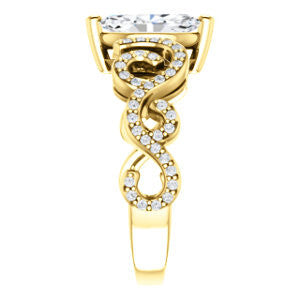 Cubic Zirconia Engagement Ring- The Carla (Customizable Marquise Cut Split-Band Curves)