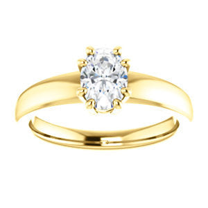 Cubic Zirconia Engagement Ring- The Reba (Customizable 8-pronged Oval Cut Solitaire with Wide Band)