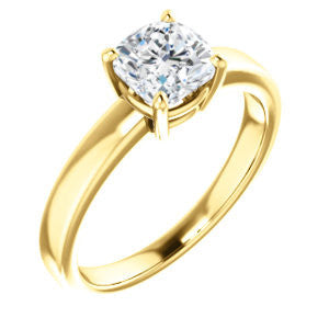 CZ Wedding Set, featuring The Myaka engagement ring (Customizable Cushion Cut Solitaire with Medium Band)