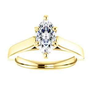 CZ Wedding Set, featuring The Kaela engagement ring (Customizable Marquise Cut Solitaire with Stackable Band)