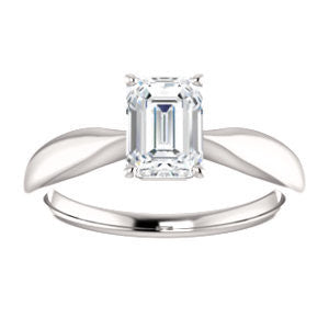 Cubic Zirconia Engagement Ring- The Nyah (Customizable Radiant Cut Solitaire with Tapered Bevel Band)