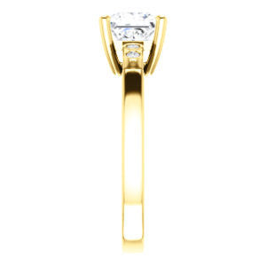 Cubic Zirconia Engagement Ring- The Luzella (Customizable 5-stone Design with Princess Cut Center and Round Bezel Accents)