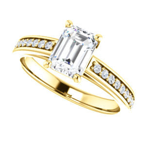 Cubic Zirconia Engagement Ring- The Samantha (Customizable Radiant and Cathedral Channel/Prong Band)