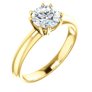 Cubic Zirconia Engagement Ring- The Ziitlaly (Customizable Round Cut Solitaire with High Basket)