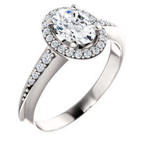 Cubic Zirconia Engagement Ring- The Maxine (Customizable Oval Cut)