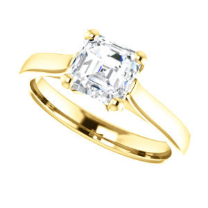 Cubic Zirconia Engagement Ring- The Noemie Jade (Customizable Cathedral-set Asscher Cut Solitaire)