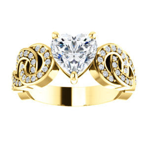 Cubic Zirconia Engagement Ring- The Myra (Customizable Heart Cut Split-Band Knots)