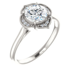 Cubic Zirconia Engagement Ring- The Charleze Isabella (Customizable Round Cut)