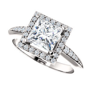 Cubic Zirconia Engagement Ring- The Maxine (Customizable Princess Cut)